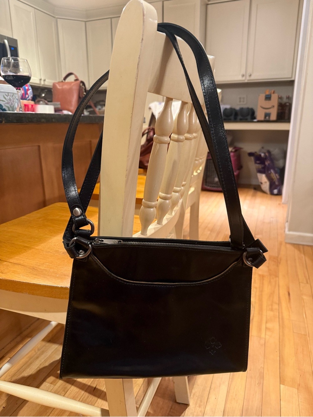 Patricia Nash Black Leather Shoulder Bag NWOT